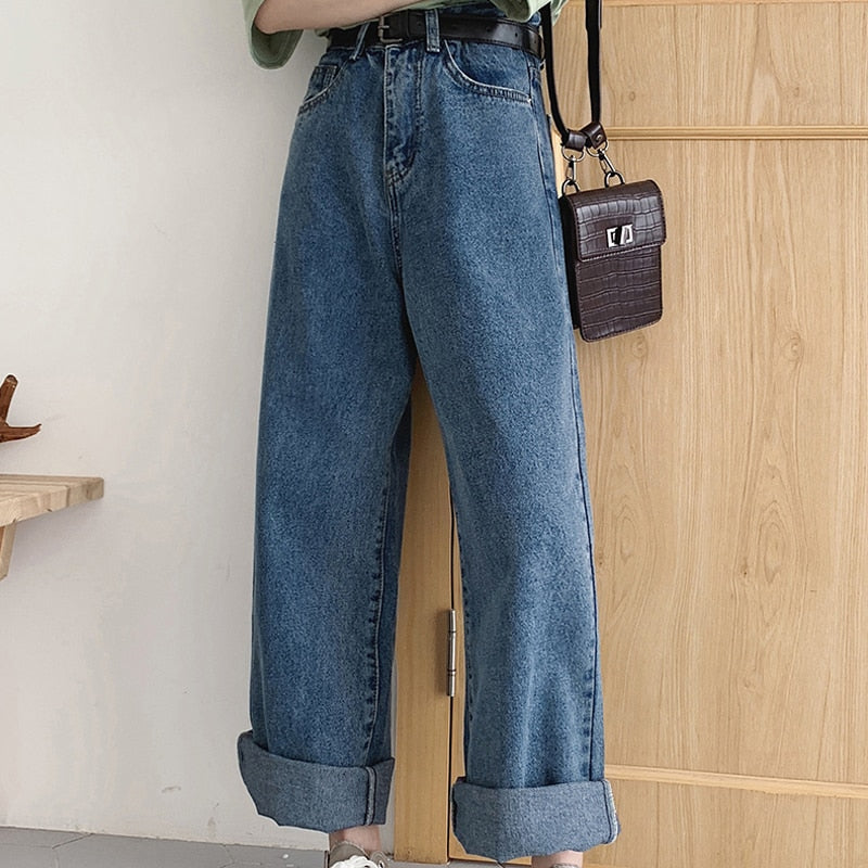  Casual High Waist Loose Women Denim Jeans