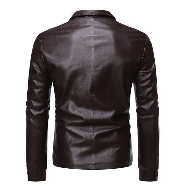  Autumn Spring Men Leather Coat Jacket Men clothes Motorcycle Jacket