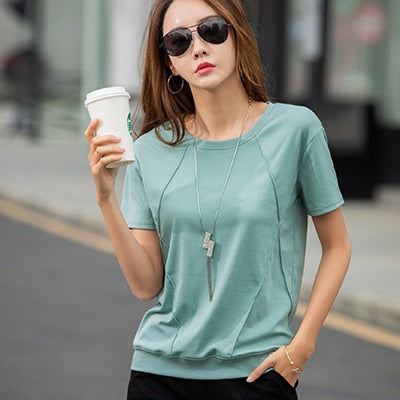 Cotton T Shirts Summer Female Women Tops T-Shirt