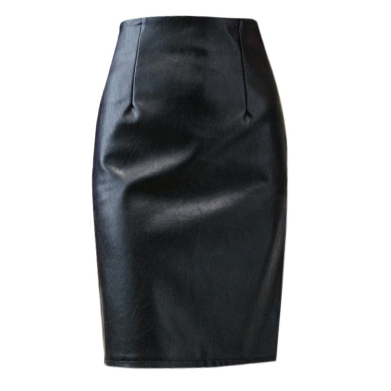  Leather Spring Wrap Stretch Knee-Length