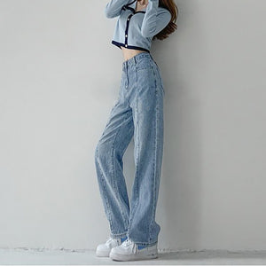  High Waist Jeans Women Korean Fashion