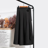  High waist chiffon Korean lace-up skirt female spring mid-length Skirt