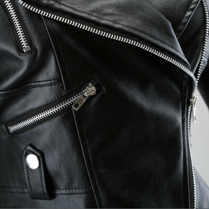 Women Leather Zipper Jacket Bike Motorcycle Coat Fashion Tide