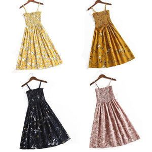 Summer Strapless Pleated Women Chiffon Dresses Female High Waist