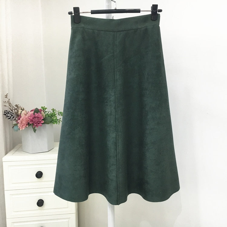  Flare Fashion High Waist Midi Skirt