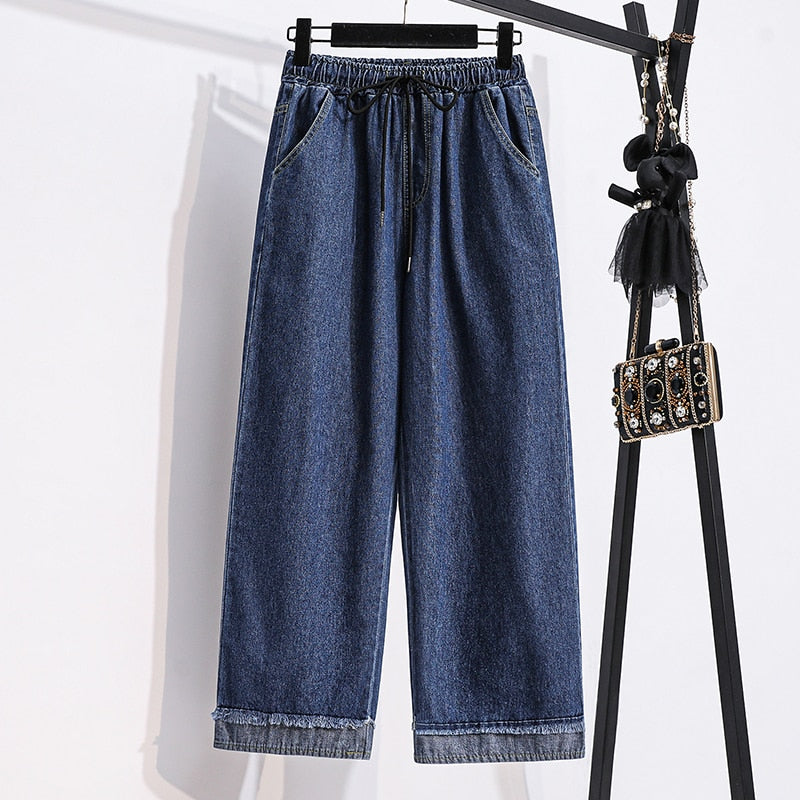  Wide Leg Pants Casual Loose Denim Pants  Spring Summer Straight Jeans Female Trousers