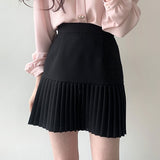 High Waist Hip Pleated Fashionable Office Lady