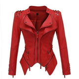 Leather Jacket Women Femme Motorcycle