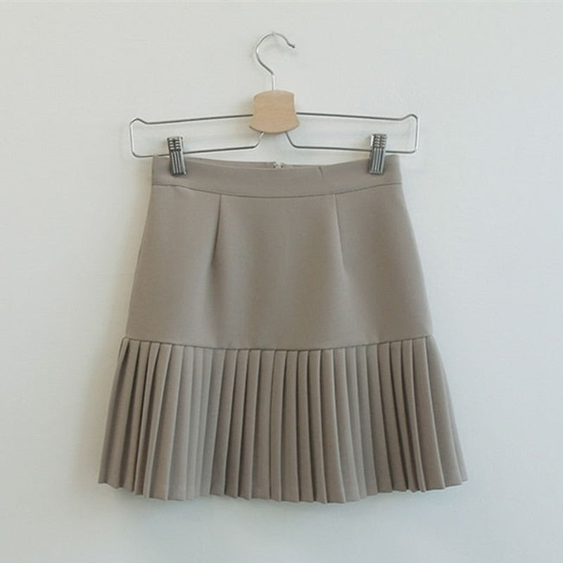 High Waist Hip Pleated Fashionable Office Lady