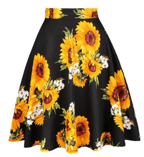 A Line Vintage Floral Skirt  Swing Skirts