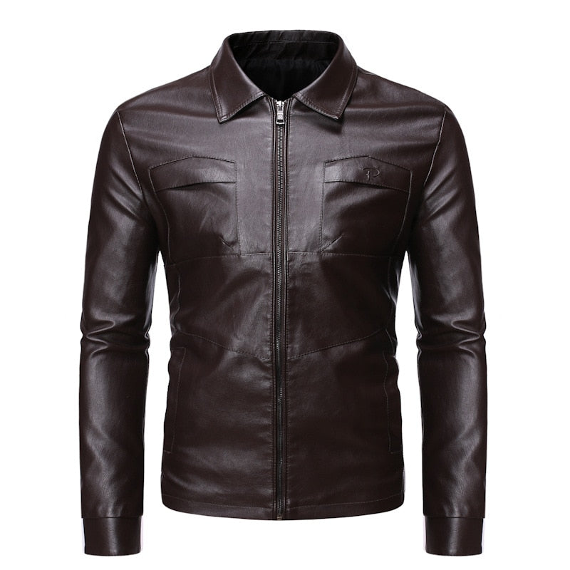  Autumn Spring Men Leather Coat Jacket Men clothes Motorcycle Jacket