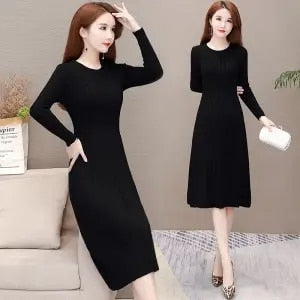 New autumn and winter dresses Slim fit matching coats Mid-length 