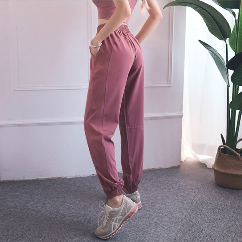  Female Yoga Training Pants Sports Trousers Exercise Fitness High Waist