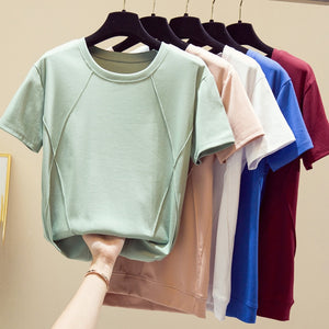 Cotton T Shirts Summer Female Women Tops T-Shirt