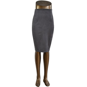 Women Pencil Skirt Solid Color Female High Waist Skirt