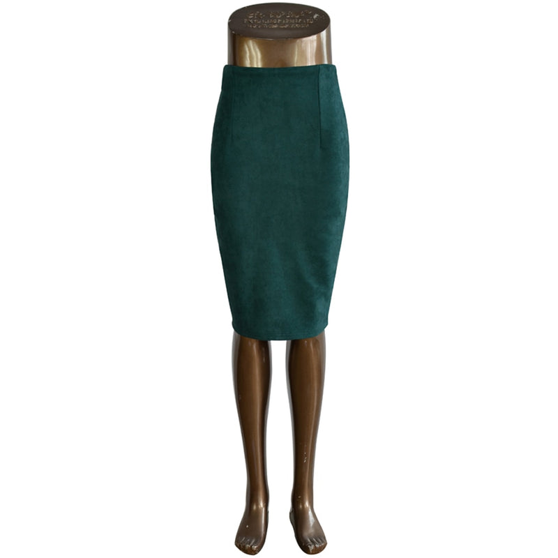 Women Pencil Skirt Solid Color Female High Waist Skirt