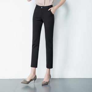 Pencil Pants Women New Midi Waist Basic Cotton Skinny Pant