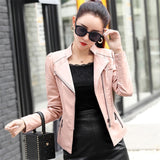 Autumn Leather Jacket Women Motorcycle Coat 