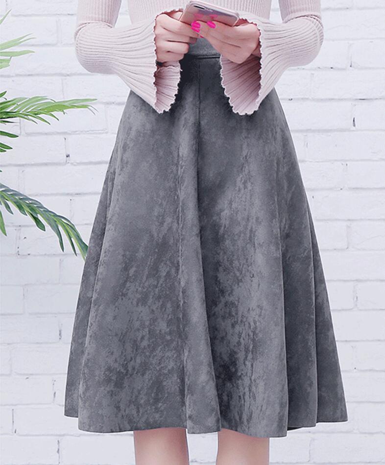  Flare Fashion High Waist Midi Skirt