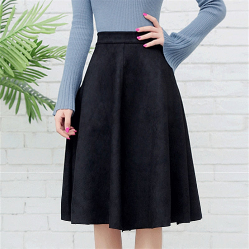  Flare Fashion High Waist Midi Skirt