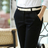 Pencil Pants Women New Midi Waist Basic Cotton Skinny Pant