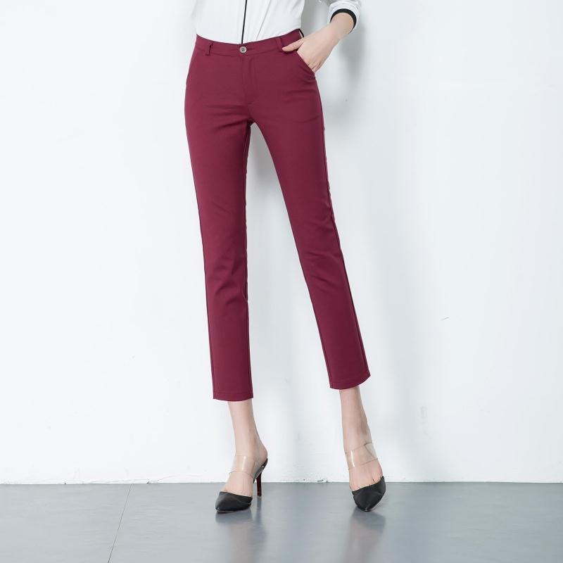 Pencil Pants Women New Midi Waist Basic Cotton Skinny Pant