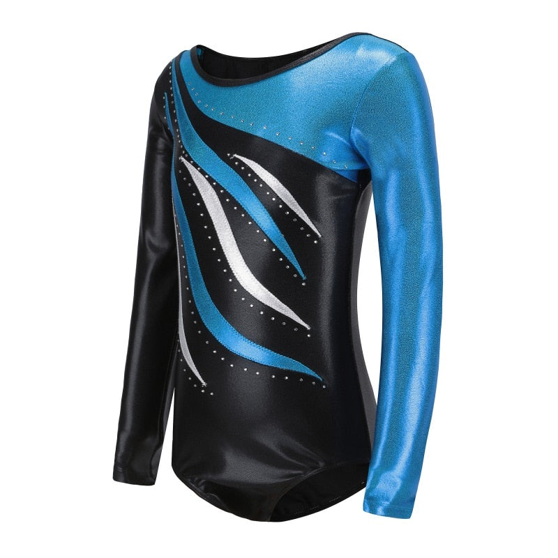 Kids Ballet Gymnastics Suit Long Sleeve Leotards Dance Practice Clothes