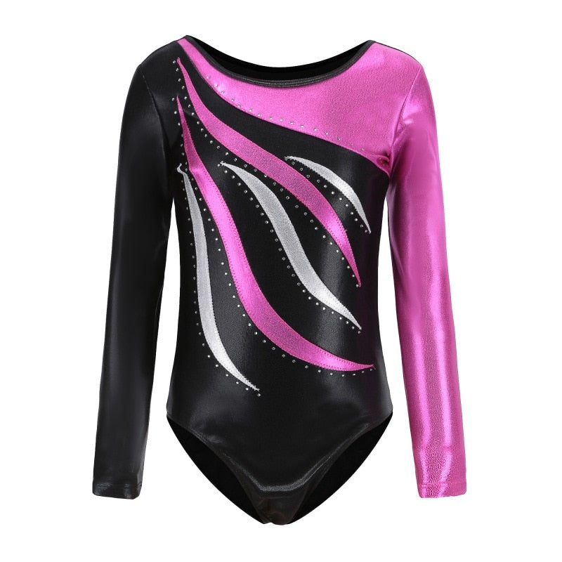 Kids Ballet Gymnastics Suit Long Sleeve Leotards Dance Practice Clothes