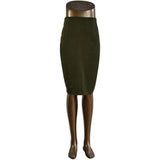 Women Pencil Skirt Solid Color Female High Waist Skirt