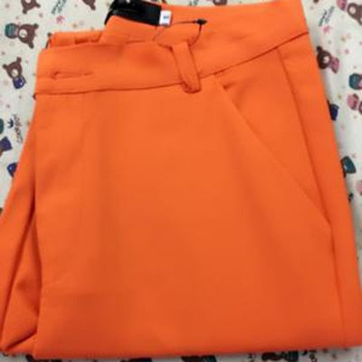 Pencil Pants Women New Midi Waist Basic Cotton Skinny Pant