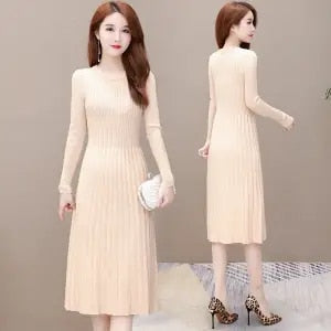 New autumn and winter dresses Slim fit matching coats Mid-length 