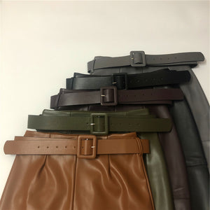 Midi Skirts with Belted 