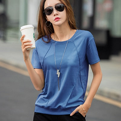 Cotton T Shirts Summer Female Women Tops T-Shirt