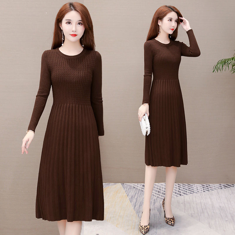 New autumn and winter dresses Slim fit matching coats Mid-length