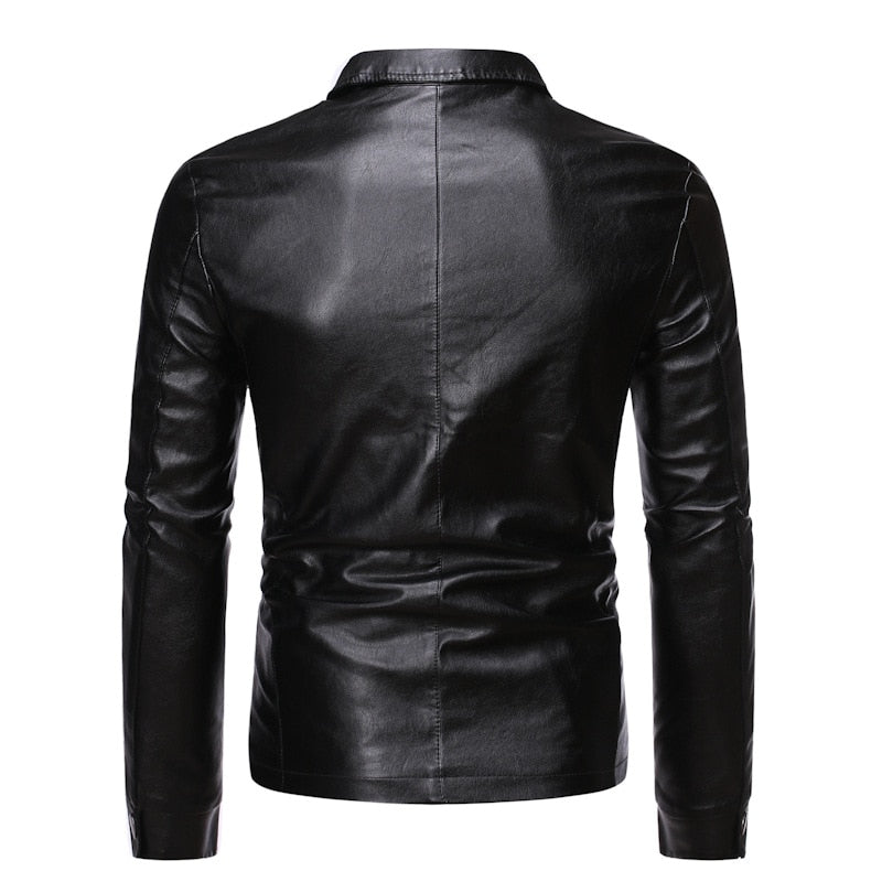  Autumn Spring Men Leather Coat Jacket Men clothes Motorcycle Jacket