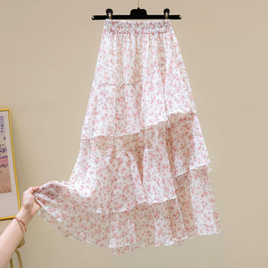 Half-length skirt new summer floral A-Line Skirt