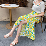 Summer floral skirt mid-length new style lace chiffon Skirt