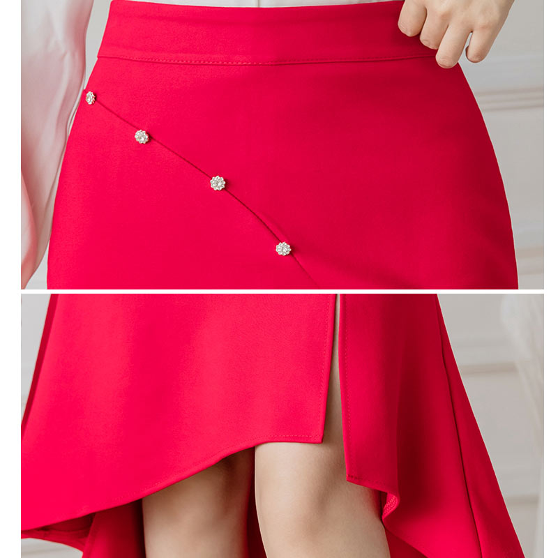 Skirts Women New 2022 Fashion Black Red Women Midi Skirt