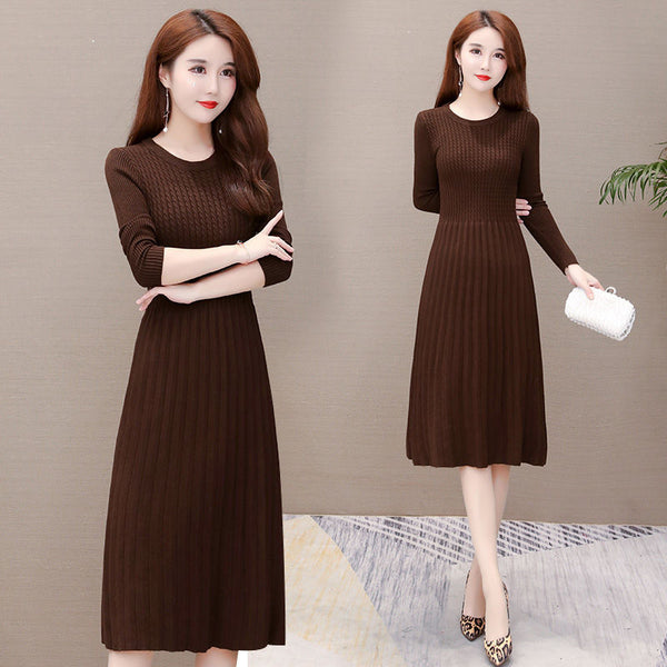 New autumn and winter dresses Slim fit matching coats Mid-length 