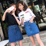 Black High Waist Denim Skirt for Women Summer Short Skirt Woman Skirts