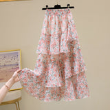Half-length skirt new summer floral A-Line Skirt