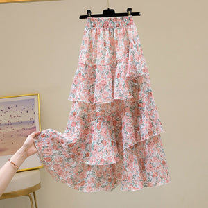 Half-length skirt new summer floral A-Line Skirt