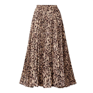 Women Size Skirt Mid-Length Pleated Skirt 