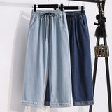  Wide Leg Pants Casual Loose Denim Pants  Spring Summer Straight Jeans Female Trousers