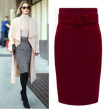  Plus Size High Waist Pencil Skirt Women Skirts