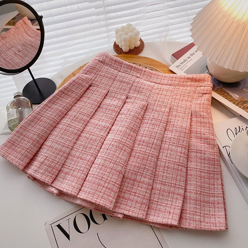  Pleated Skirt Wool Mini Skirt Autumn