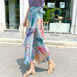 Summer floral skirt mid-length new style lace chiffon Skirt