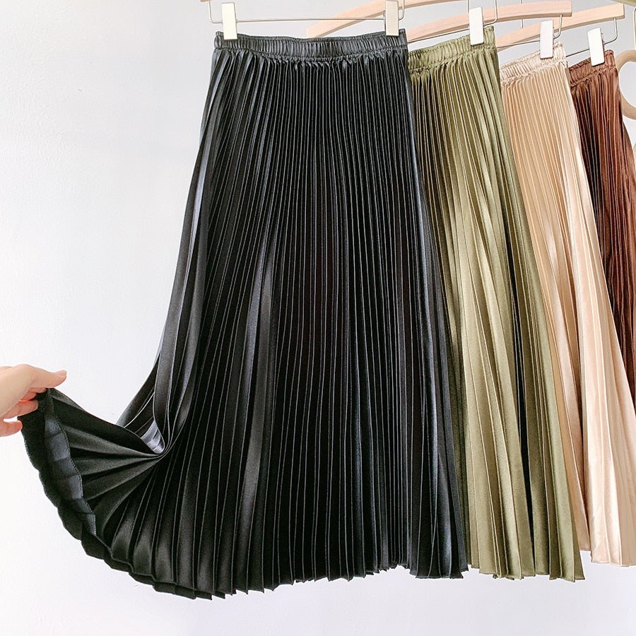 High Waist Pleated Skirt 