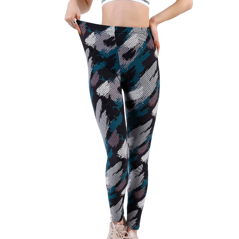 Print Leggings For Women Elastic Design Vintage Leggings