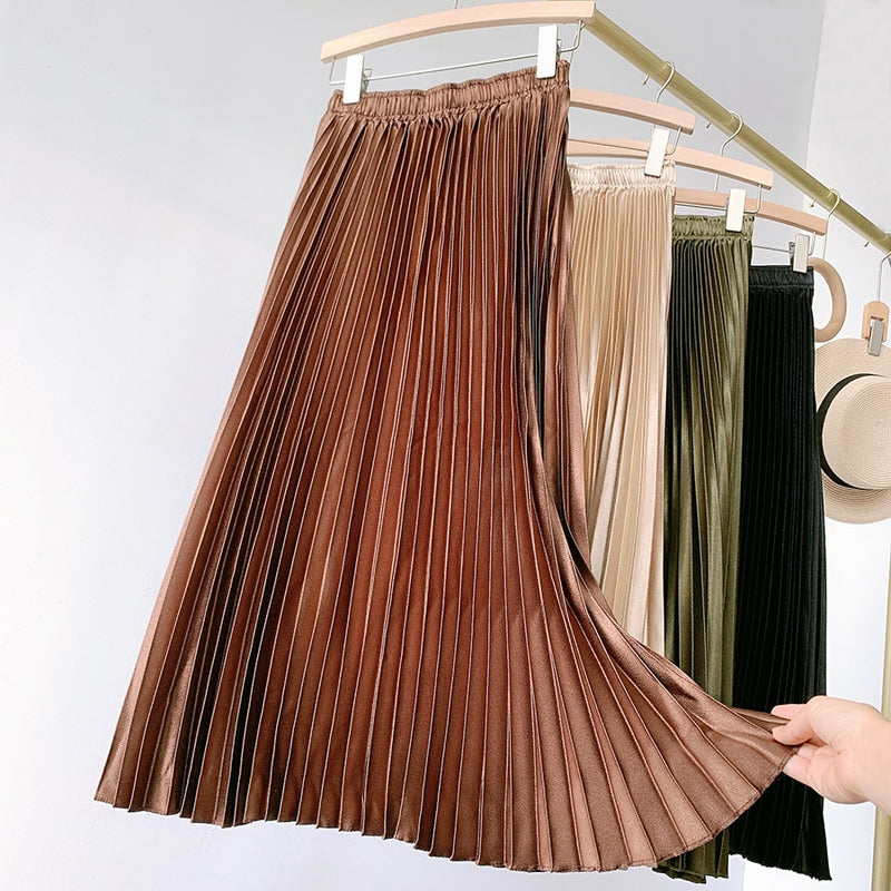 High Waist Pleated Skirt 